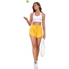 image:imagePrinStory Womens Athletic Running Shorts 3 with Zipper Pockets XSXLGolden Yellow