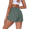 image:imagePrinStory Womens Athletic Running Shorts 3 with Zipper Pockets XSXLGray Green