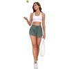 image:imagePrinStory Womens Athletic Running Shorts 3 with Zipper Pockets XSXLGray Green
