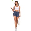 image:imagePrinStory Womens Athletic Running Shorts 3 with Zipper Pockets XSXLInk Blue