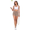 image:imagePrinStory Womens Athletic Running Shorts 3 with Zipper Pockets XSXLKhaki