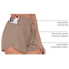 image:imagePrinStory Womens Athletic Running Shorts 3 with Zipper Pockets XSXLKhaki