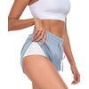 image:imagePrinStory Womens Athletic Running Shorts 3 with Zipper Pockets XSXLLight Blue