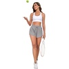 image:imagePrinStory Womens Athletic Running Shorts 3 with Zipper Pockets XSXLLight Gray