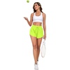 image:imagePrinStory Womens Athletic Running Shorts 3 with Zipper Pockets XSXLNeon Green