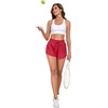 image:imagePrinStory Womens Athletic Running Shorts 3 with Zipper Pockets XSXLRed