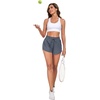 image:imagePrinStory Womens Athletic Running Shorts 3 with Zipper Pockets XSXLSlate Gray