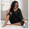 image:imagePrinStory Womens Pajama Sets Capri Pjs Soft Lounge Sets XS4XLBlack