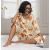 image:imagePrinStory Womens Pajama Sets Capri Pjs Soft Lounge Sets XS4XLFpapricot Corn Poppy