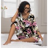 image:imagePrinStory Womens Pajama Sets Capri Pjs Soft Lounge Sets XS4XLFpbig Leaf Pink