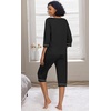 image:imagePrinStory Womens Pajama Sets Capri Pjs Soft Lounge Sets XS4XLFpblack Coffee Cup