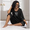 image:imagePrinStory Womens Pajama Sets Capri Pjs Soft Lounge Sets XS4XLFpblack Coffee Letter