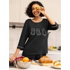 image:imagePrinStory Womens Pajama Sets Capri Pjs Soft Lounge Sets XS4XLFpblack White Cat
