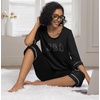 image:imagePrinStory Womens Pajama Sets Capri Pjs Soft Lounge Sets XS4XLFpblack White Cat