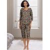 image:imagePrinStory Womens Pajama Sets Capri Pjs Soft Lounge Sets XS4XLFpcoffee Colorful Cat