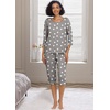 image:imagePrinStory Womens Pajama Sets Capri Pjs Soft Lounge Sets XS4XLFpgray White Star