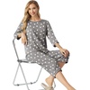 image:imagePrinStory Womens Pajama Sets Capri Pjs Soft Lounge Sets XS4XLFpgray White Star
