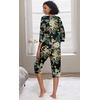 image:imagePrinStory Womens Pajama Sets Capri Pjs Soft Lounge Sets XS4XLFpgreen Leaf Lily
