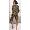 image:imagePrinStory Womens Pajama Sets Capri Pjs Soft Lounge Sets XS4XLFpleopard Khaki