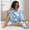 image:imagePrinStory Womens Pajama Sets Capri Pjs Soft Lounge Sets XS4XLFplight Blue