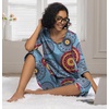 image:imagePrinStory Womens Pajama Sets Capri Pjs Soft Lounge Sets XS4XLFpmix Blue