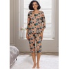 image:imagePrinStory Womens Pajama Sets Capri Pjs Soft Lounge Sets XS4XLFppink Glass Caviar