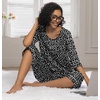 image:imagePrinStory Womens Pajama Sets Capri Pjs Soft Lounge Sets XS4XLFpspot Black