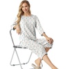 image:imagePrinStory Womens Pajama Sets Capri Pjs Soft Lounge Sets XS4XLFpwhite Color Block
