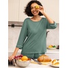 image:imagePrinStory Womens Pajama Sets Capri Pjs Soft Lounge Sets XS4XLHaze Blue