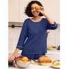 image:imagePrinStory Womens Pajama Sets Capri Pjs Soft Lounge Sets XS4XLNavy Blue