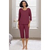 image:imagePrinStory Womens Pajama Sets Capri Pjs Soft Lounge Sets XS4XLWine Red