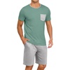 image:imagePrinStory Mens Pajamas Set Short Sleeve Pjs Sets S3XLHaze Blue Light Gray