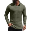 image:imagePrinStory Mens Quarter Zip Pullover Lightweight Thermal Slim Fit ShirtArmy Green