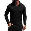 image:imagePrinStory Mens Quarter Zip Pullover Lightweight Thermal Slim Fit ShirtBlack