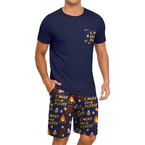 image:imagePrinStory Mens Pajamas Set Short Sleeve Pjs Sets S3XLNavy Blue Chocolate