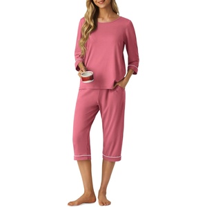 image:imagePrinStory Womens Pajama Sets Capri Pjs Soft Lounge Sets XS4XLPink