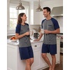 image:imageCouples Pajamas Set Short Sleeve Raglan Shirts and Shorts Lounge Sleepwear03navy Blue