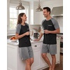 image:imageCouples Pajamas Set Short Sleeve Raglan Shirts and Shorts Lounge Sleepwear04dark Gray