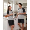 image:imageCouples Pajamas Set Short Sleeve Raglan Shirts and Shorts Lounge Sleepwear05black