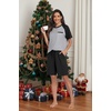 image:imageCouples Pajamas Set Short Sleeve Raglan Shirts and Shorts Lounge Sleepwear05black
