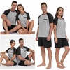 image:imageCouples Pajamas Set Short Sleeve Raglan Shirts and Shorts Lounge Sleepwear05black
