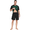 image:imageCouples Pajamas Set Short Sleeve Raglan Shirts and Shorts Lounge Sleepwear09black Green Gird