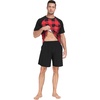 image:imageCouples Pajamas Set Short Sleeve Raglan Shirts and Shorts Lounge Sleepwear10black Red Gird