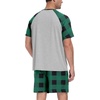 image:imageCouples Pajamas Set Short Sleeve Raglan Shirts and Shorts Lounge Sleepwear16green Plaid Gray