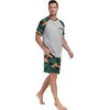 image:imageCouples Pajamas Set Short Sleeve Raglan Shirts and Shorts Lounge Sleepwear41black Panther