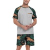 image:imageCouples Pajamas Set Short Sleeve Raglan Shirts and Shorts Lounge Sleepwear41black Panther