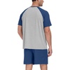 image:imageCouples Pajamas Set Short Sleeve Raglan Shirts and Shorts Lounge Sleepwear47dark Blue