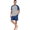 image:imageCouples Pajamas Set Short Sleeve Raglan Shirts and Shorts Lounge Sleepwear47dark Blue