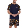 image:imageCouples Pajamas Set Short Sleeve Raglan Shirts and Shorts Lounge Sleepwear48navy Blue Chocolate