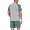 image:imageCouples Pajamas Set Short Sleeve Raglan Shirts and Shorts Lounge Sleepwear49haze Blue